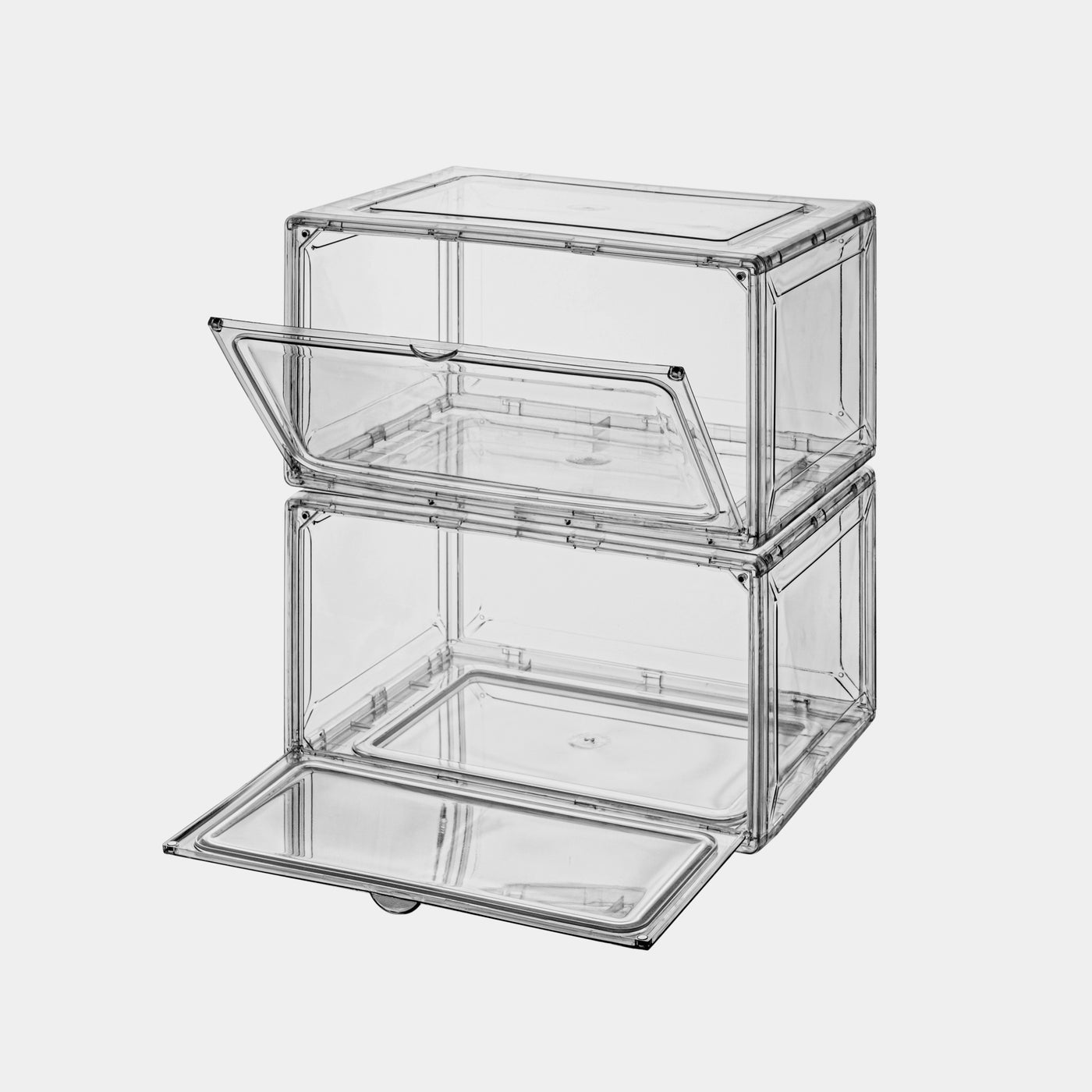 Clear stackable shoe storage box (6 - unit)