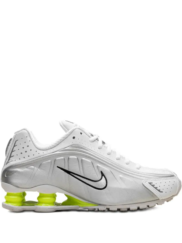 Nike Shox R4 'White/Metallic Silver/Volt”