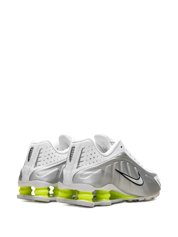 Nike Shox R4 'White/Metallic Silver/Volt”