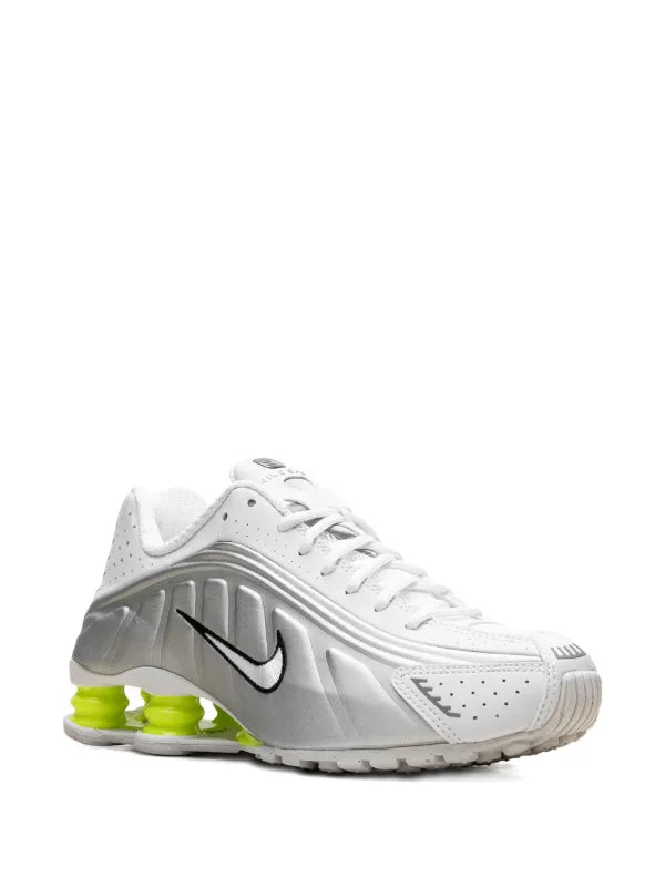 Nike Shox R4 'White/Metallic Silver/Volt”
