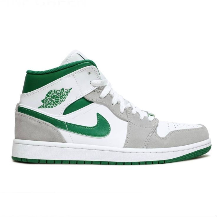 AIR JORDAN 1 MID SE - WHITE/PINE GREEN/ LT SMOKE GREY