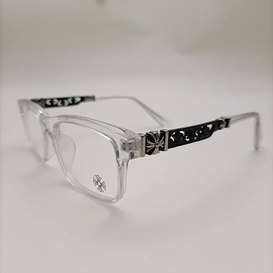 Chrome heart glasses - clear & black badges NOT BOXED