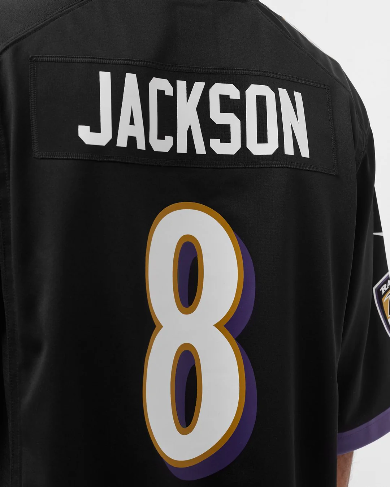 
                      
                        NFL BALTIMORE RAVENS ALTERNATE GAME JERSEY LAMAR JACKSON #8
                      
                    