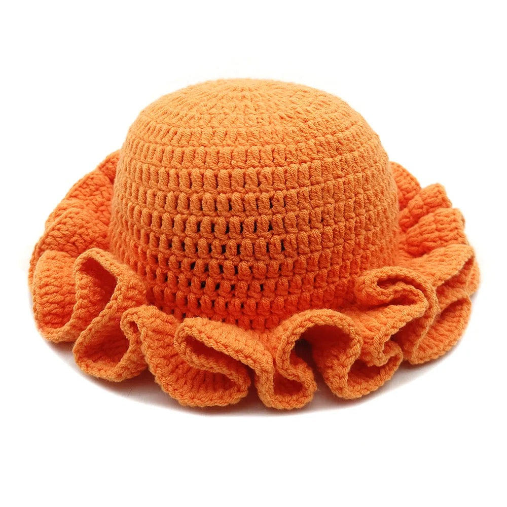 Crocheted bucket hat