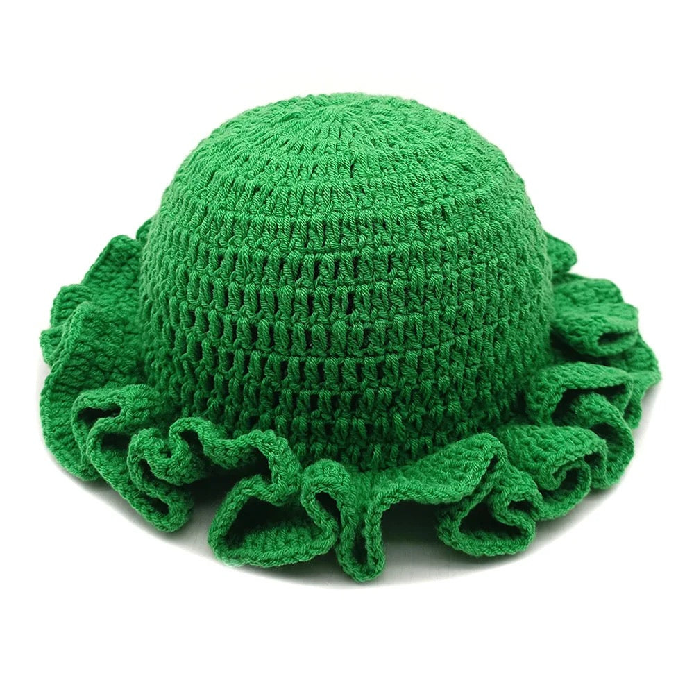 Crocheted bucket hat