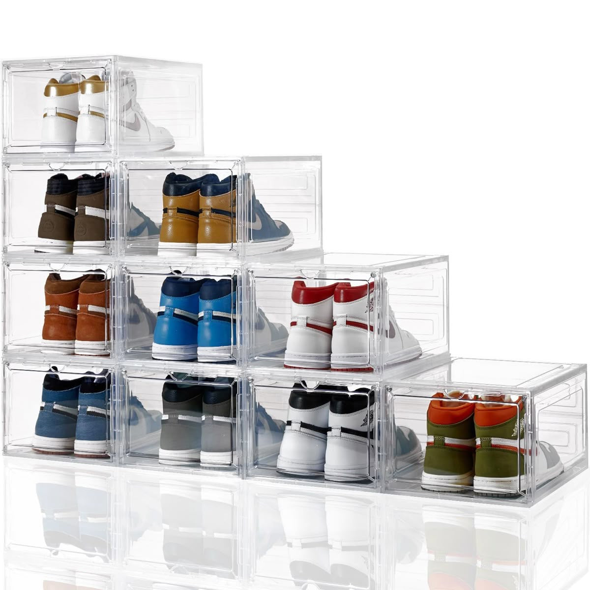 Clear stackable shoe storage box     (1- unit)