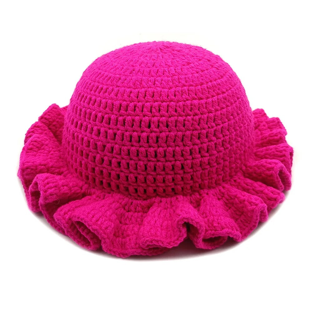 Crocheted bucket hat