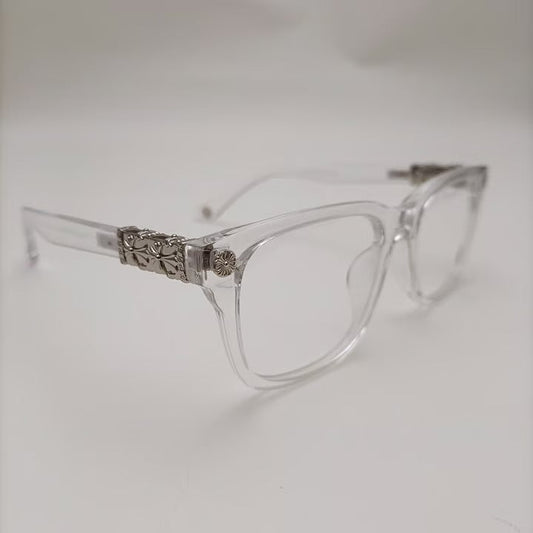 Chrome heart glasses - clear & silver badges NOT BOXED