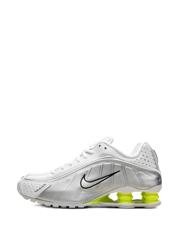 Nike Shox R4 'White/Metallic Silver/Volt”