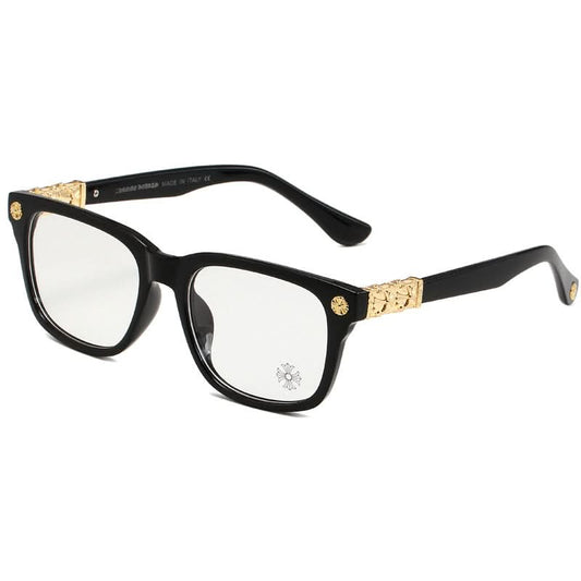 Chrome heart glasses - black & gold badges NOT BOXED