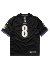 NFL BALTIMORE RAVENS ALTERNATE GAME JERSEY LAMAR JACKSON #8