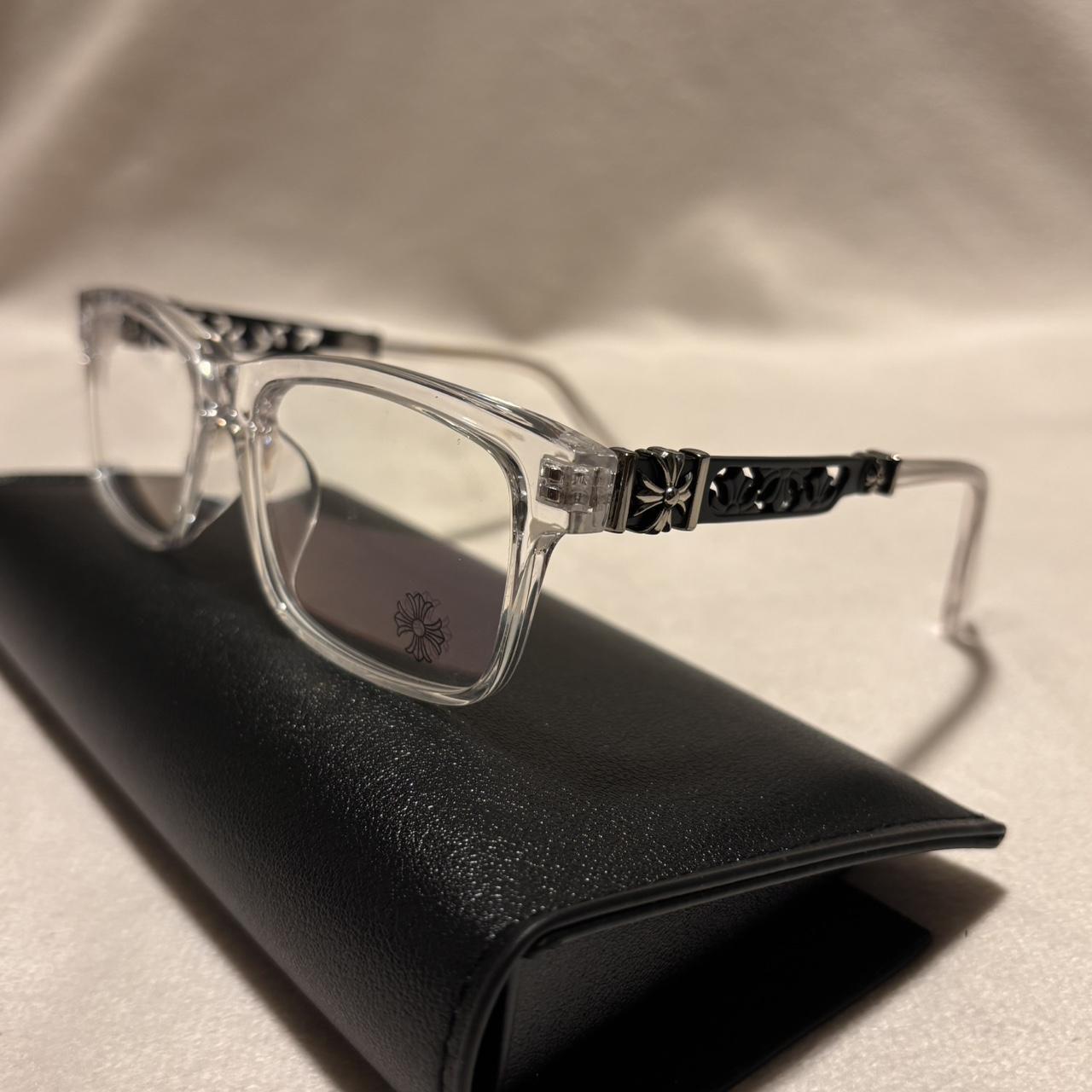 Chrome heart glasses - clear & black badges NOT BOXED