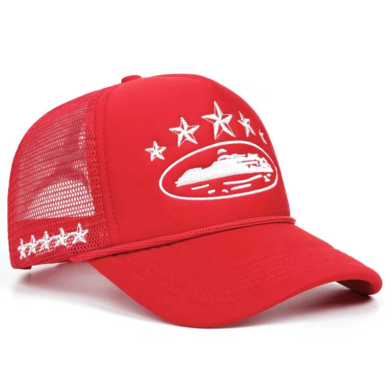 ALCATRAZ TRUCKER HAT WHITE / RED