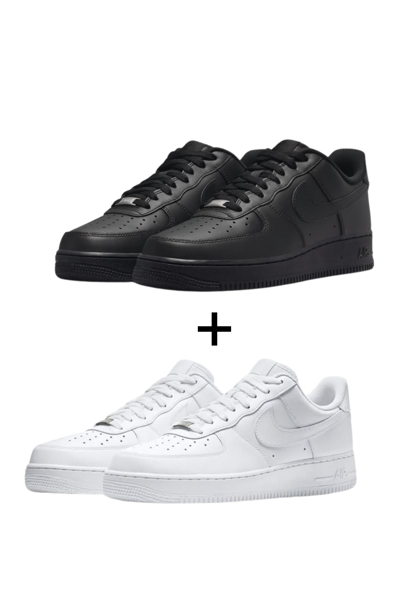 2x AirForce 1s (Black and White)
