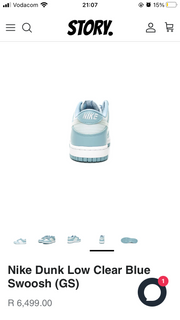 NIKE DUNK LOW CLEAR BLUE SWOOSH (GS)